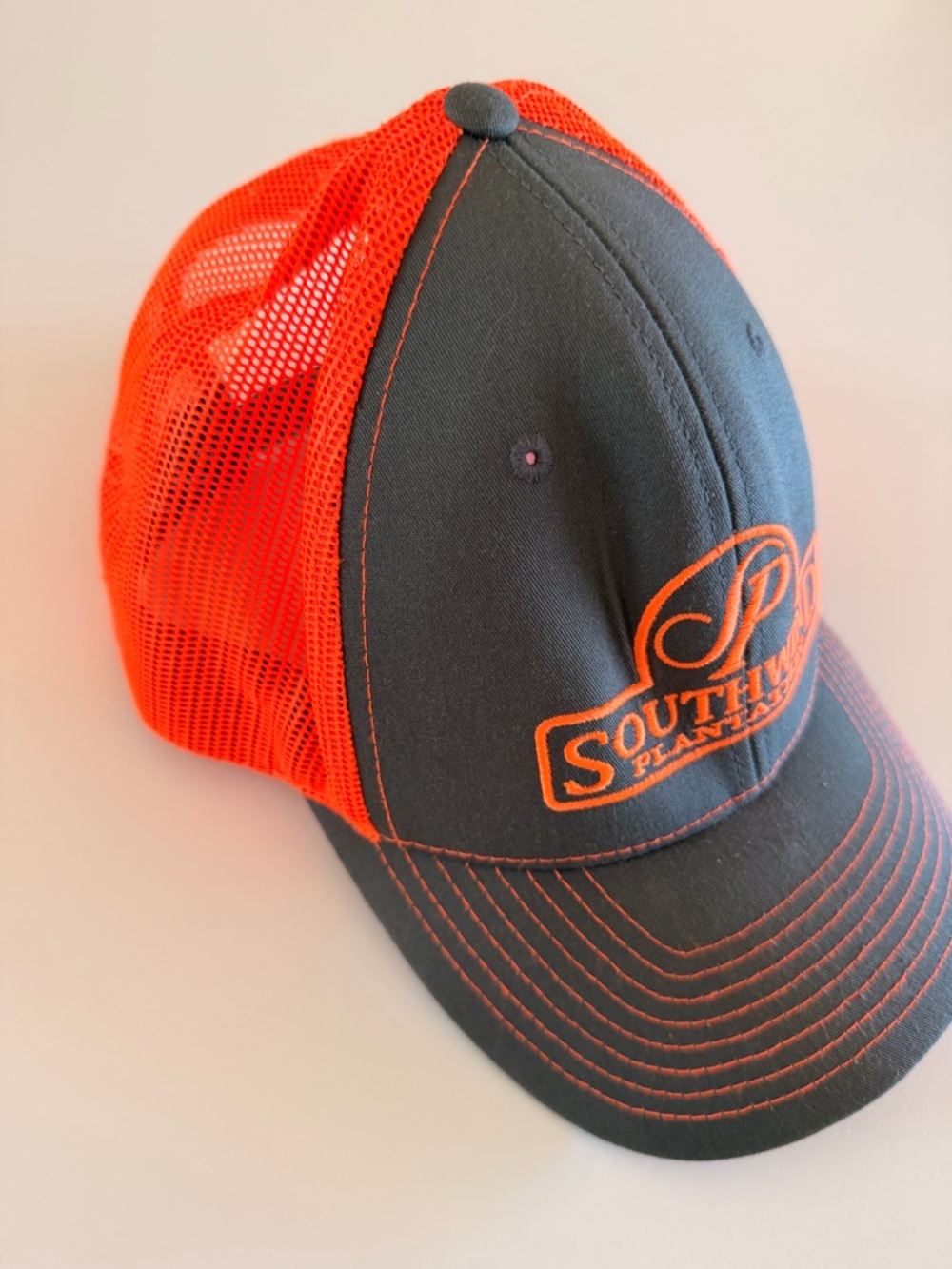 Southwind Plantation Trucker Mesh Hat, Orange and Grey - Picture 2 of 10